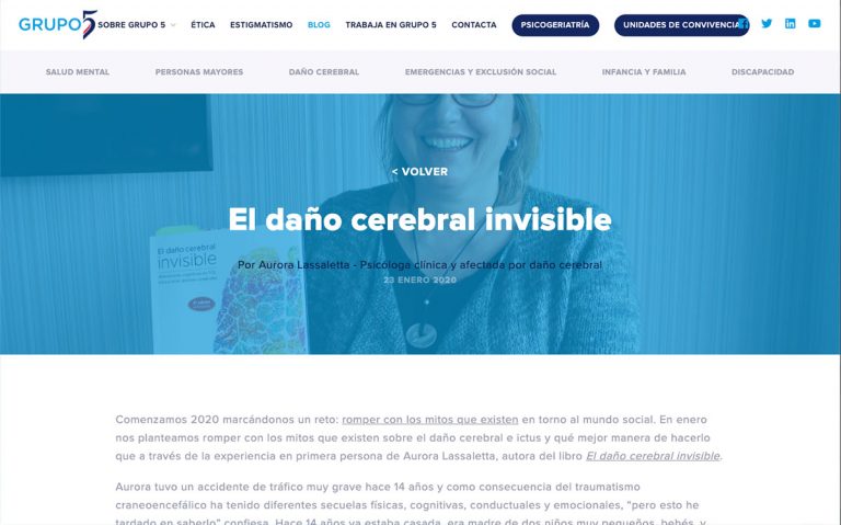 Entrevista a Aurora Lassaletta de GRUPO 5 Acción y Gestión Social sobre El Daño Cerebral Invisible