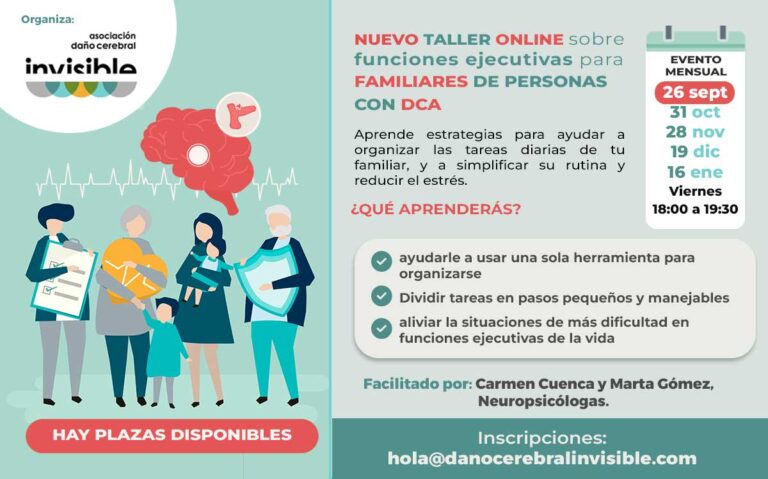 Nuevo taller online sobre funciones ejecutivas para familiares de personas con DCA